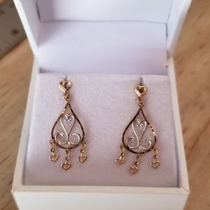 10K Gold Hearts Earrings